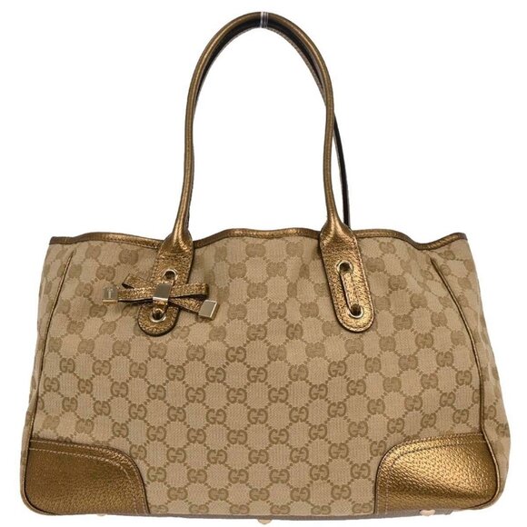 Gucci Beige Gold GG Tote Bag 163805 002404 177554 - Picture 1 of 10
